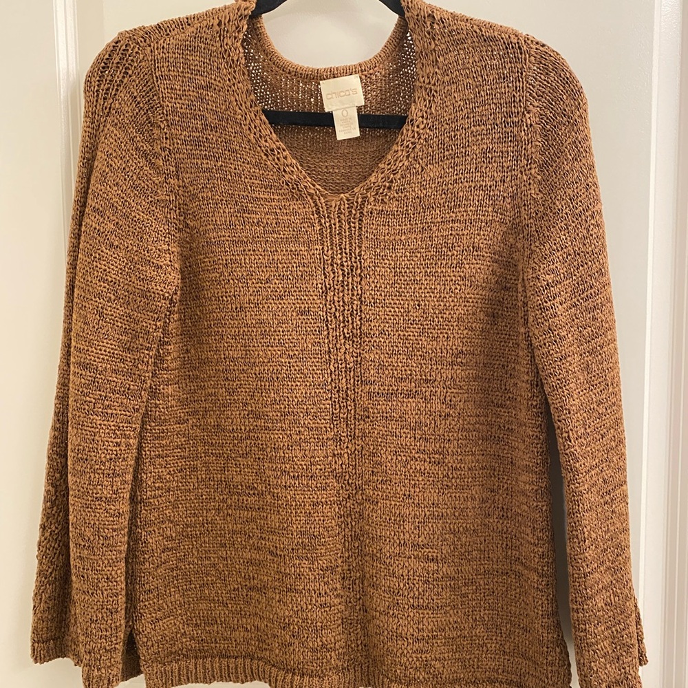 Chico's Tan V-Neck Sweater for Women